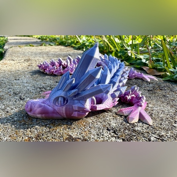 3D Dragon,Flexible Articulated Dragon,Crystal Dragon Toy,3D Printed Gift - Picture 4 of 9